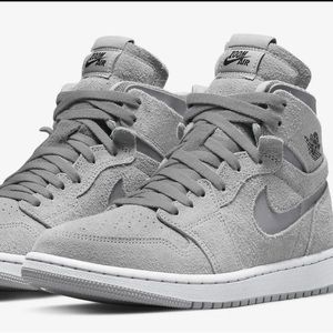 Nike Air Jordan 1 Zoom Comfort Metallic Silver Grey White CT0979-003 Womens NEW